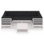 vidaXL Set Divani da Giardino 7 pz con Cuscini Massello di Pino Bianco vidaXL Set Divani da Giardino 7 pz con Cuscini Massello di Pino Bianco