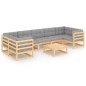 vidaXL Set Divani da Giardino 8 pz con Cuscini Legno Massello di Pino