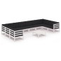 vidaXL Set Divani da Giardino 11pz con Cuscini Massello di Pino Bianco vidaXL Set Divani da Giardino 11pz con Cuscini Massello di Pino Bianco