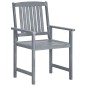 vidaXL Sedie da Giardino con Cuscini 8 pz in Massello di Acacia Grigie vidaXL Sedie da Giardino con Cuscini 8 pz in Massello di Acacia Grigie