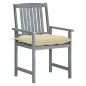 vidaXL Sedie da Giardino con Cuscini 8 pz in Massello di Acacia Grigie vidaXL Sedie da Giardino con Cuscini 8 pz in Massello di Acacia Grigie