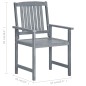 vidaXL Sedie da Giardino con Cuscini 8 pz in Massello di Acacia Grigie vidaXL Sedie da Giardino con Cuscini 8 pz in Massello di Acacia Grigie