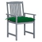 vidaXL Sedie da Giardino con Cuscini 8 pz in Massello di Acacia Grigie vidaXL Sedie da Giardino con Cuscini 8 pz in Massello di Acacia Grigie