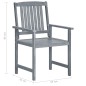 vidaXL Sedie da Giardino con Cuscini 8 pz in Massello di Acacia Grigie vidaXL Sedie da Giardino con Cuscini 8 pz in Massello di Acacia Grigie