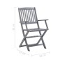vidaXL Sedie da Giardino Pieghevoli 8 pz con Cuscini Massello Acacia vidaXL Sedie da Giardino Pieghevoli 8 pz con Cuscini Massello Acacia