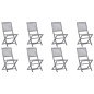 vidaXL Sedie da Giardino Pieghevoli 8 pz con Cuscini Massello Acacia vidaXL Sedie da Giardino Pieghevoli 8 pz con Cuscini Massello Acacia