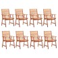 vidaXL Sedie da Pranzo da Esterni 8 pz in Legno Massello di Acacia vidaXL Sedie da Pranzo da Esterni 8 pz in Legno Massello di Acacia