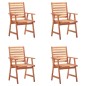 vidaXL Sedie da Pranzo da Esterni con Cuscini 4 pz Massello di Acacia vidaXL Sedie da Pranzo da Esterni con Cuscini 4 pz Massello di Acacia