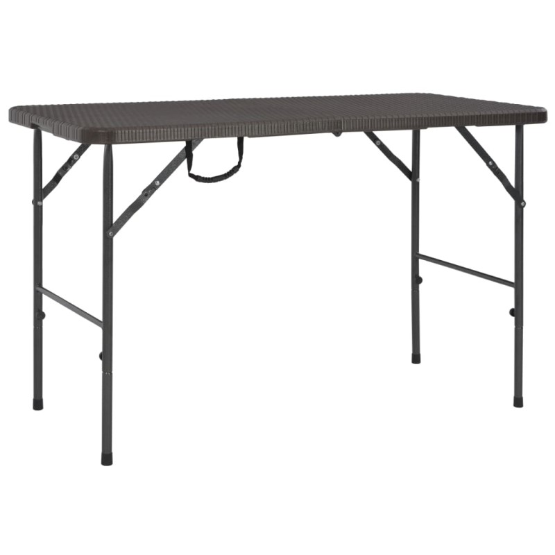 Tavolo da Giardino Marrone Pieghevole 120x60x74 cm HDPE Rattan Tavolo da Giardino Marrone Pieghevole 120x60x74 cm HDPE Rattan