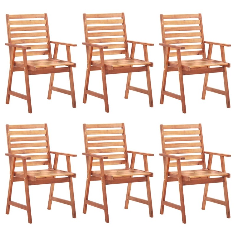 vidaXL Sedie da Pranzo da Esterni con Cuscini 6 pz Massello di Acacia vidaXL Sedie da Pranzo da Esterni con Cuscini 6 pz Massello di Acacia