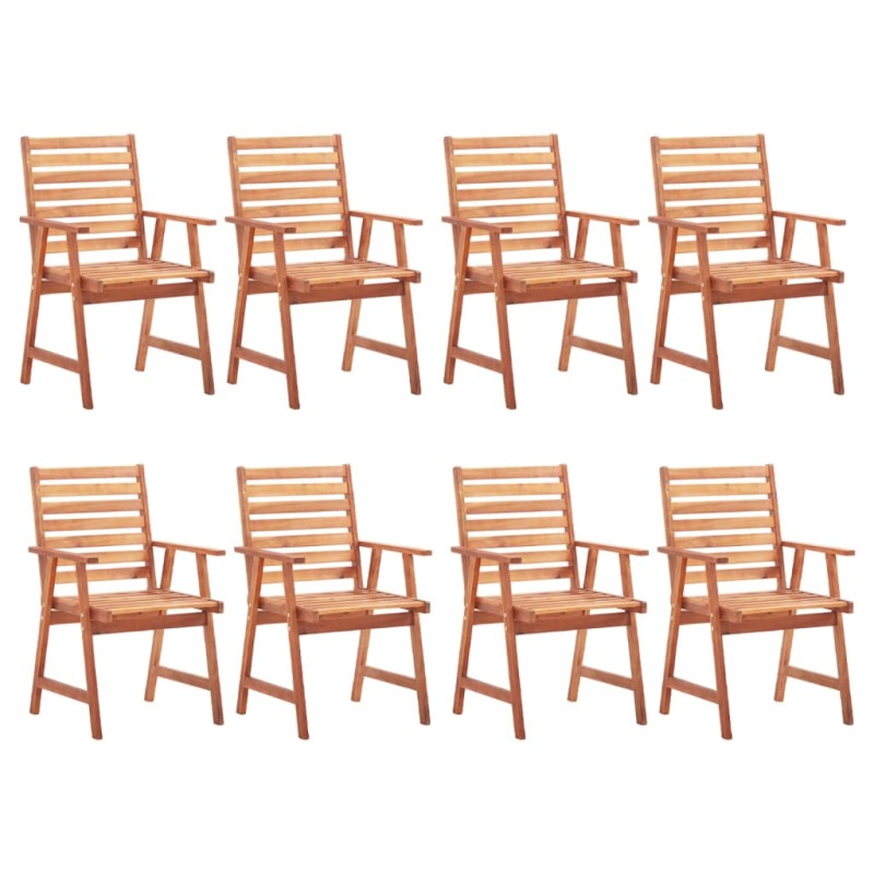 vidaXL Sedie da Pranzo da Esterni con Cuscini 8 pz Massello di Acacia vidaXL Sedie da Pranzo da Esterni con Cuscini 8 pz Massello di Acacia