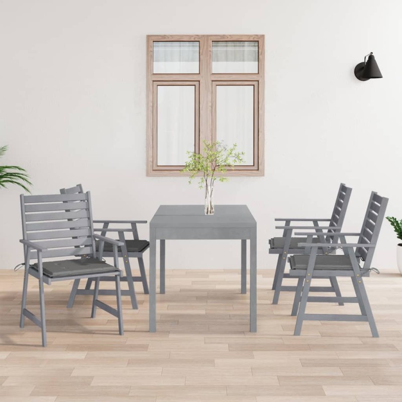 vidaXL Sedie Pranzo per Esterni con Cuscini 4 pz Legno Massello Acacia vidaXL Sedie Pranzo per Esterni con Cuscini 4 pz Legno Massello Acacia