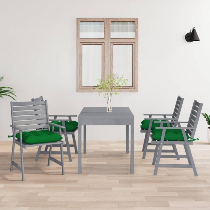 vidaXL Sedie Pranzo per Esterni con Cuscini 4 pz Legno Massello Acacia vidaXL Sedie Pranzo per Esterni con Cuscini 4 pz Legno Massello Acacia