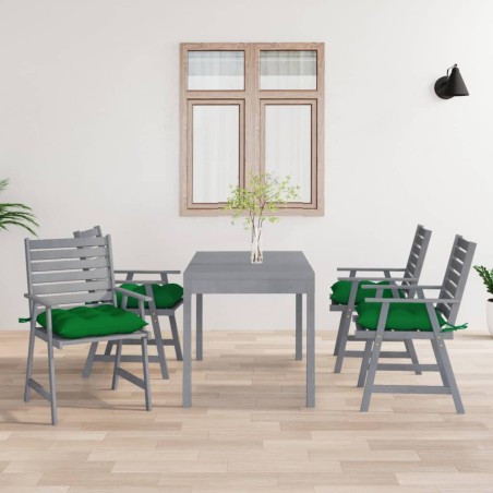 vidaXL Sedie Pranzo per Esterni con Cuscini 4 pz Legno Massello Acacia