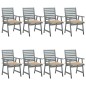 vidaXL Sedie da Pranzo da Esterni con Cuscini 8 pz Massello di Acacia vidaXL Sedie da Pranzo da Esterni con Cuscini 8 pz Massello di Acacia
