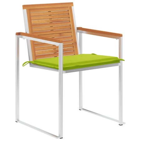 vidaXL Sedie da Giardino con Cuscini 4 pz in Legno Massello di Acacia