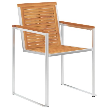 vidaXL Sedie da Giardino con Cuscini 4 pz in Legno Massello di Acacia