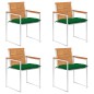 vidaXL Sedie da Giardino con Cuscini 4 pz in Legno Massello di Acacia vidaXL Sedie da Giardino con Cuscini 4 pz in Legno Massello di Acacia