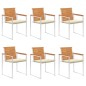 vidaXL Sedie da Giardino con Cuscini 6 pz in Legno Massello di Acacia vidaXL Sedie da Giardino con Cuscini 6 pz in Legno Massello di Acacia