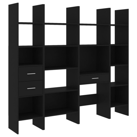 vidaXL Set Libreria 4 pz Nero Lucido in Truciolato