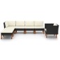 vidaXL Set Divani da Giardino 7pz Polyrattan Legno di Eucalipto Nero vidaXL Set Divani da Giardino 7pz Polyrattan Legno di Eucalipto Nero
