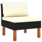 vidaXL Set Divani da Giardino 7pz Polyrattan Legno di Eucalipto Nero vidaXL Set Divani da Giardino 7pz Polyrattan Legno di Eucalipto Nero