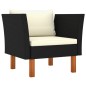 vidaXL Set Divani da Giardino 7pz Polyrattan Legno di Eucalipto Nero vidaXL Set Divani da Giardino 7pz Polyrattan Legno di Eucalipto Nero