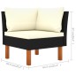 vidaXL Set Divani da Giardino 7pz Polyrattan Legno di Eucalipto Nero vidaXL Set Divani da Giardino 7pz Polyrattan Legno di Eucalipto Nero