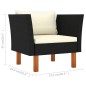 vidaXL Set Divani da Giardino 7pz Polyrattan Legno di Eucalipto Nero vidaXL Set Divani da Giardino 7pz Polyrattan Legno di Eucalipto Nero