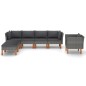vidaXL Set Divani da Giardino 7pz Polyrattan Legno di Eucalipto Grigio vidaXL Set Divani da Giardino 7pz Polyrattan Legno di Eucalipto Grigio