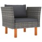 vidaXL Set Divani da Giardino 7pz Polyrattan Legno di Eucalipto Grigio vidaXL Set Divani da Giardino 7pz Polyrattan Legno di Eucalipto Grigio