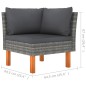 vidaXL Set Divani da Giardino 7pz Polyrattan Legno di Eucalipto Grigio vidaXL Set Divani da Giardino 7pz Polyrattan Legno di Eucalipto Grigio