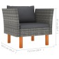 vidaXL Set Divani da Giardino 7pz Polyrattan Legno di Eucalipto Grigio vidaXL Set Divani da Giardino 7pz Polyrattan Legno di Eucalipto Grigio