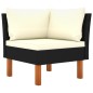 vidaXL Set Divani da Giardino 7pz Polyrattan Legno di Eucalipto Nero vidaXL Set Divani da Giardino 7pz Polyrattan Legno di Eucalipto Nero