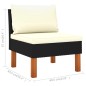 vidaXL Set Divani da Giardino 7pz Polyrattan Legno di Eucalipto Nero vidaXL Set Divani da Giardino 7pz Polyrattan Legno di Eucalipto Nero