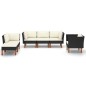 vidaXL Set Divani da Giardino 6pz Polyrattan Legno di Eucalipto Nero vidaXL Set Divani da Giardino 6pz Polyrattan Legno di Eucalipto Nero