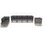 vidaXL Set Divani da Giardino 8pz Polyrattan Legno di Eucalipto Grigio vidaXL Set Divani da Giardino 8pz Polyrattan Legno di Eucalipto Grigio
