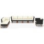 vidaXL Set Divani da Giardino 8pz Polyrattan Legno di Eucalipto Nero vidaXL Set Divani da Giardino 8pz Polyrattan Legno di Eucalipto Nero
