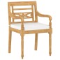 vidaXL Sedie Batavia con Cuscini 6 pz in Legno Massello di Teak vidaXL Sedie Batavia con Cuscini 6 pz in Legno Massello di Teak