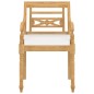 vidaXL Sedie Batavia con Cuscini 6 pz in Legno Massello di Teak vidaXL Sedie Batavia con Cuscini 6 pz in Legno Massello di Teak