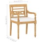 vidaXL Sedie Batavia con Cuscini 6 pz in Legno Massello di Teak vidaXL Sedie Batavia con Cuscini 6 pz in Legno Massello di Teak