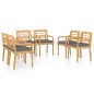 vidaXL Sedie Batavia con Cuscini 6 pz in Legno Massello di Teak vidaXL Sedie Batavia con Cuscini 6 pz in Legno Massello di Teak