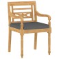 vidaXL Sedie Batavia con Cuscini 6 pz in Legno Massello di Teak vidaXL Sedie Batavia con Cuscini 6 pz in Legno Massello di Teak