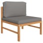 vidaXL Set Divani Giardino 5pz Cuscini Grigi in Legno Massello di Teak vidaXL Set Divani Giardino 5pz Cuscini Grigi in Legno Massello di Teak