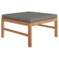 vidaXL Set Divani Giardino 5pz Cuscini Grigi in Legno Massello di Teak vidaXL Set Divani Giardino 5pz Cuscini Grigi in Legno Massello di Teak