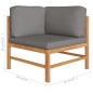 vidaXL Set Divani Giardino 5pz Cuscini Grigi in Legno Massello di Teak vidaXL Set Divani Giardino 5pz Cuscini Grigi in Legno Massello di Teak