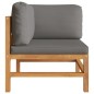 vidaXL Divano da Giardino 2 Posti Cuscini Grigi Legno Massello di Teak
