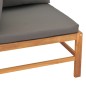 vidaXL Divano da Giardino 2 Posti Cuscini Grigi Legno Massello di Teak