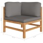 vidaXL Divano da Giardino 2 Posti Cuscini Grigi Legno Massello di Teak