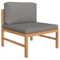 vidaXL Divano da Giardino 4 Posti Cuscini Grigi Legno Massello di Teak vidaXL Divano da Giardino 4 Posti Cuscini Grigi Legno Massello di Teak